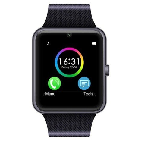 Ceas Smartwatch cu Telefon iUni GT08, Bluetooth, Camera 1.3 MP, Ecran LCD antizgarieturi, Black