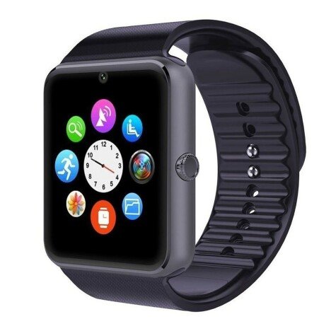 Ceas Smartwatch cu Telefon iUni GT08, Bluetooth, Camera 1.3 MP, Ecran LCD antizgarieturi, Black